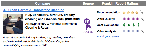 Franklin Report for All Clean Carpet